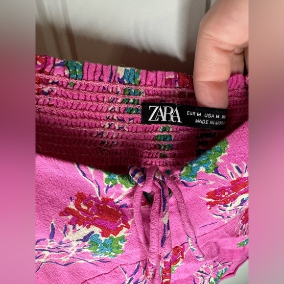 Zara Pink Floral Crop Top - Picture 4 of 5